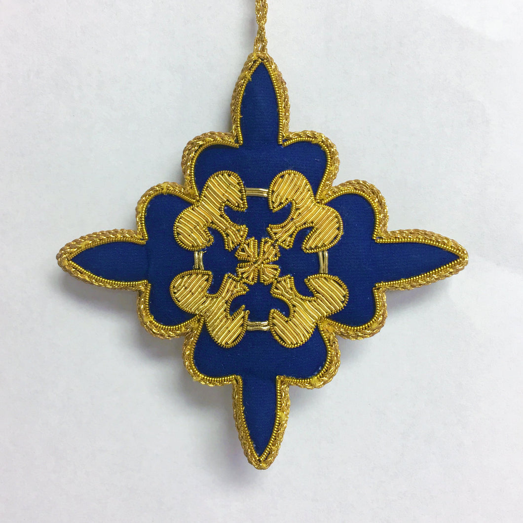 Fleur-de-Lis Star Zardozi Ornament - Tara Projects