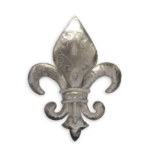 18 inch Fleur-de-Lis Metal Wall Art - Croix des Bouquets