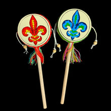 Load image into Gallery viewer, Red Fleur-de-Lis Twirl Drum - Made in Peru